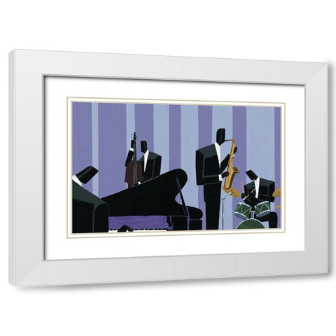 Cool Jazz II White Modern Wood Framed Art Print with Double Matting by Unknown
