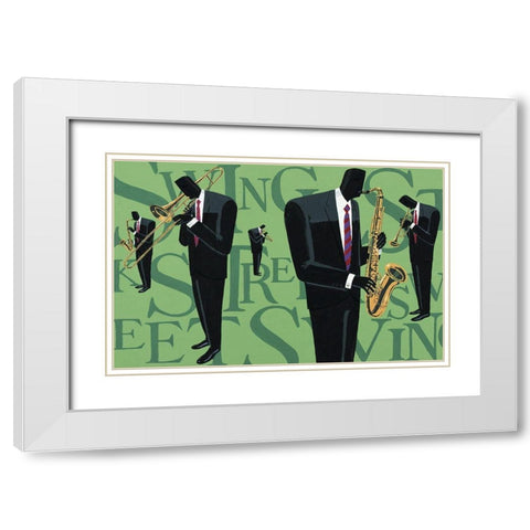 Cool Jazz III White Modern Wood Framed Art Print with Double Matting by Unknown