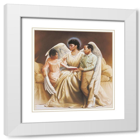 Archangel II White Modern Wood Framed Art Print with Double Matting by Unknown