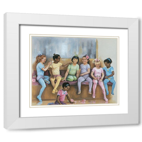 Dance Class White Modern Wood Framed Art Print with Double Matting by Unknown