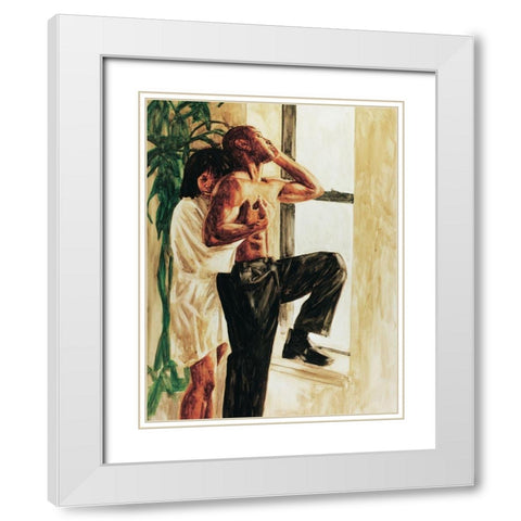 Hug Me White Modern Wood Framed Art Print with Double Matting by Unknown