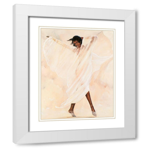 Dancing White Modern Wood Framed Art Print with Double Matting by Unknown