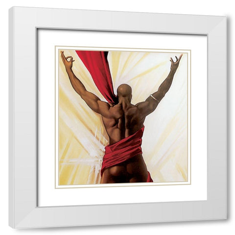 Twirling White Modern Wood Framed Art Print with Double Matting by Unknown