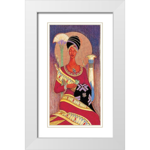 Queens Quilt White Modern Wood Framed Art Print with Double Matting by Unknown