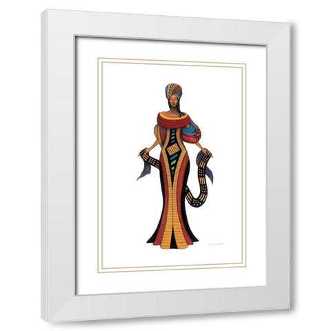 Nigerian Queen White Modern Wood Framed Art Print with Double Matting by Unknown