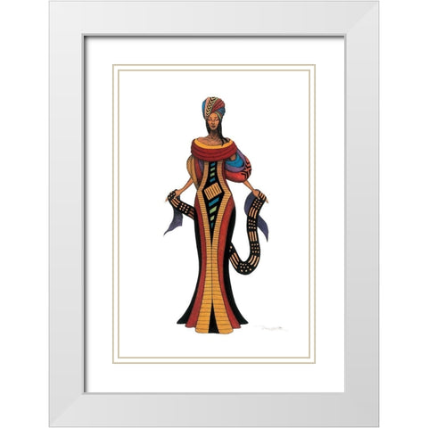 Nigerian Queen White Modern Wood Framed Art Print with Double Matting by Unknown