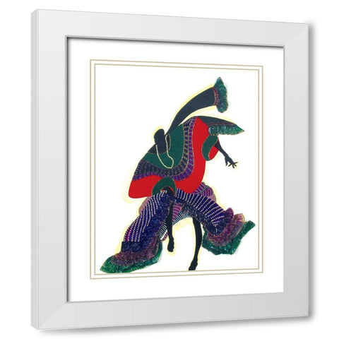 Dancer White Modern Wood Framed Art Print with Double Matting by Unknown
