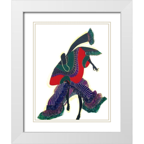 Dancer White Modern Wood Framed Art Print with Double Matting by Unknown