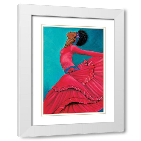 Dancer White Modern Wood Framed Art Print with Double Matting by Unknown