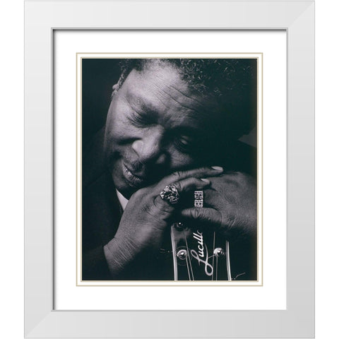 Bibi  White Modern Wood Framed Art Print with Double Matting by Unknown