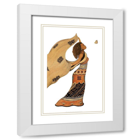 Emerging White Modern Wood Framed Art Print with Double Matting by Unknown