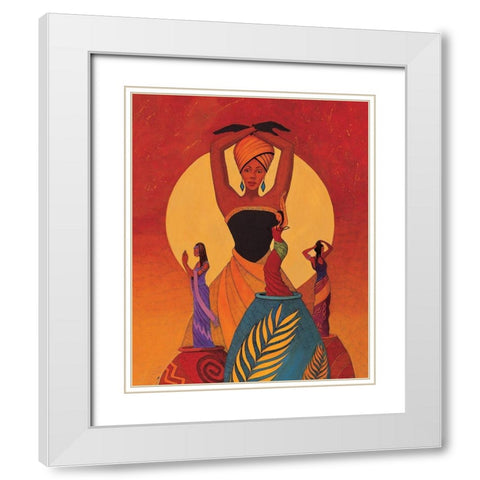 Maiden Vases White Modern Wood Framed Art Print with Double Matting by Unknown