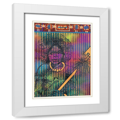Woman Warrior White Modern Wood Framed Art Print with Double Matting by Unknown