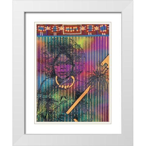 Woman Warrior White Modern Wood Framed Art Print with Double Matting by Unknown