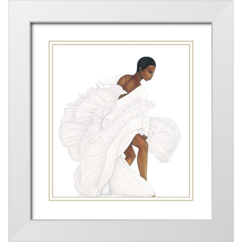 Swan Lake White Modern Wood Framed Art Print with Double Matting by Unknown