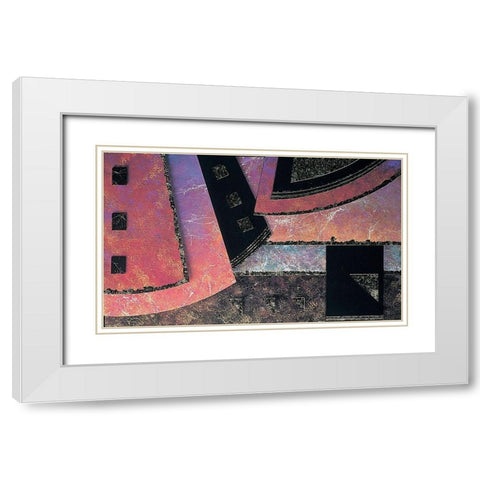 Mosaic Abstract I White Modern Wood Framed Art Print with Double Matting by Unknown