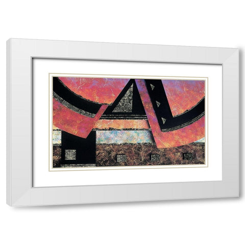 Mosaic Abstract II White Modern Wood Framed Art Print with Double Matting by Unknown