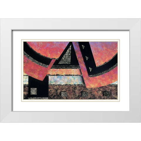 Mosaic Abstract II White Modern Wood Framed Art Print with Double Matting by Unknown