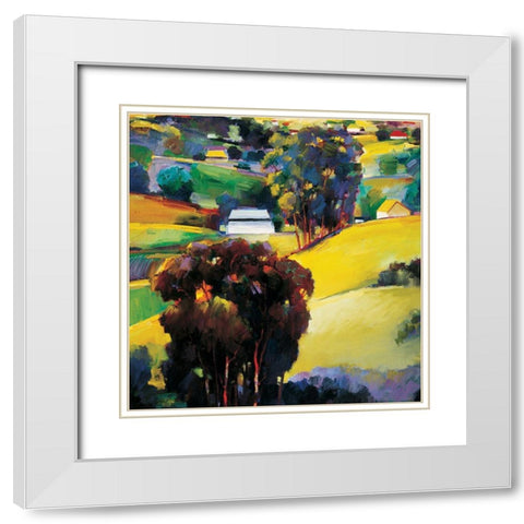 Valley White Modern Wood Framed Art Print with Double Matting by Unknown