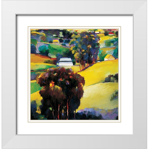Valley White Modern Wood Framed Art Print with Double Matting by Unknown