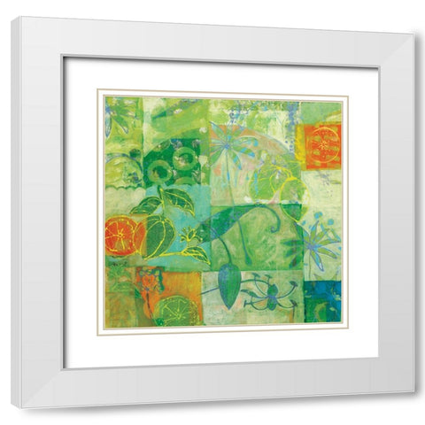 Pamplemousse et anis White Modern Wood Framed Art Print with Double Matting by Carvalho, Cecile de