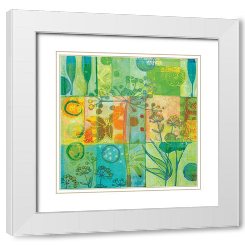 Silhouette organique White Modern Wood Framed Art Print with Double Matting by Carvalho, Cecile de