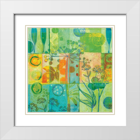 Silhouette organique White Modern Wood Framed Art Print with Double Matting by Carvalho, Cecile de