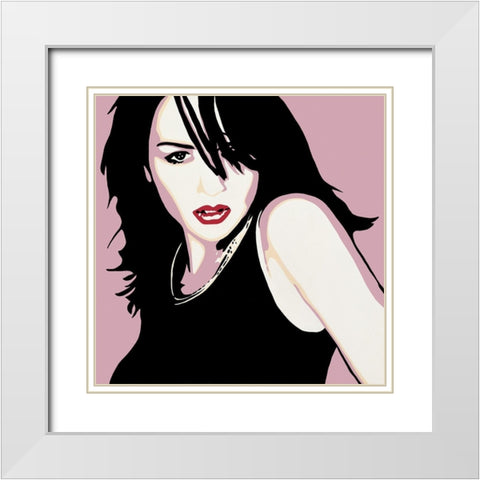 Carla White Modern Wood Framed Art Print with Double Matting by Castilla, Marco