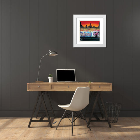 Coucher de soleil White Modern Wood Framed Art Print with Double Matting by Butch and Pea