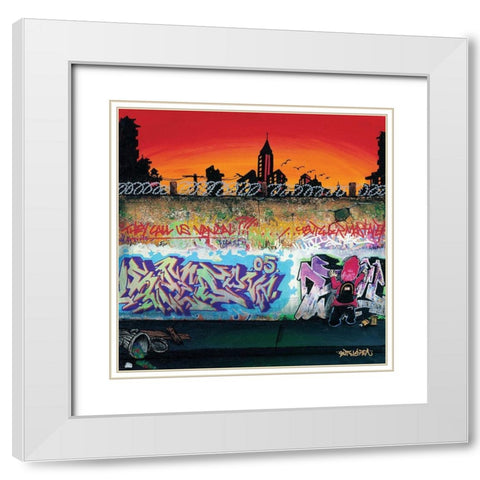 Coucher de soleil White Modern Wood Framed Art Print with Double Matting by Butch and Pea