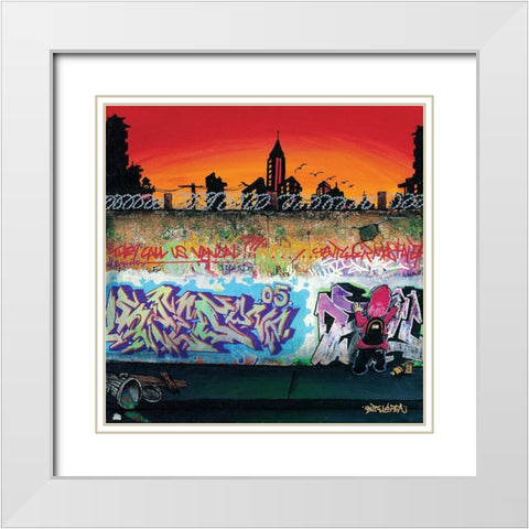 Coucher de soleil White Modern Wood Framed Art Print with Double Matting by Butch and Pea