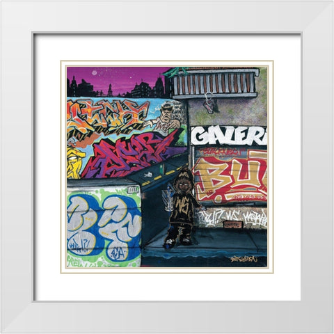 Galerie White Modern Wood Framed Art Print with Double Matting by Butch and Pea