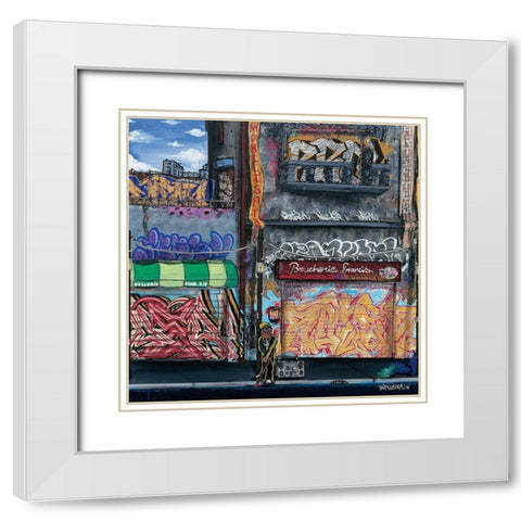 Boucherie Francis White Modern Wood Framed Art Print with Double Matting by Butch and Pea