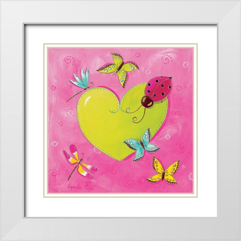 Ma coccinelle White Modern Wood Framed Art Print with Double Matting by Fays, Lynda