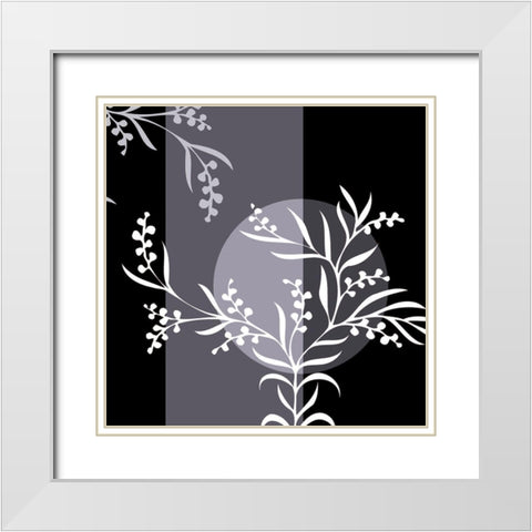 Crepuscule floral I White Modern Wood Framed Art Print with Double Matting by Desire, Magalie