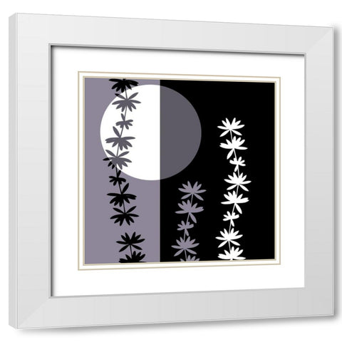 Crepuscule floral II White Modern Wood Framed Art Print with Double Matting by Desire, Magalie