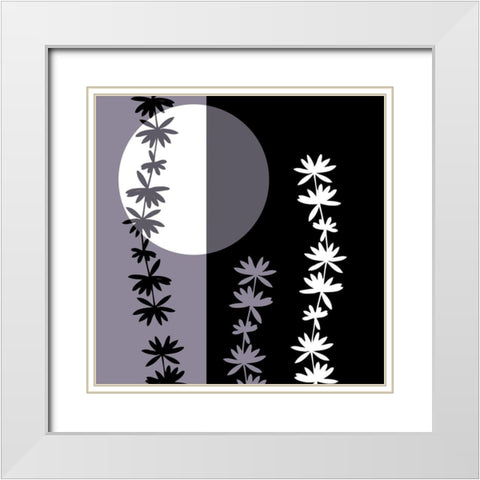 Crepuscule floral II White Modern Wood Framed Art Print with Double Matting by Desire, Magalie