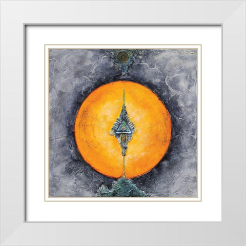 Voie du triangle White Modern Wood Framed Art Print with Double Matting by Arthure