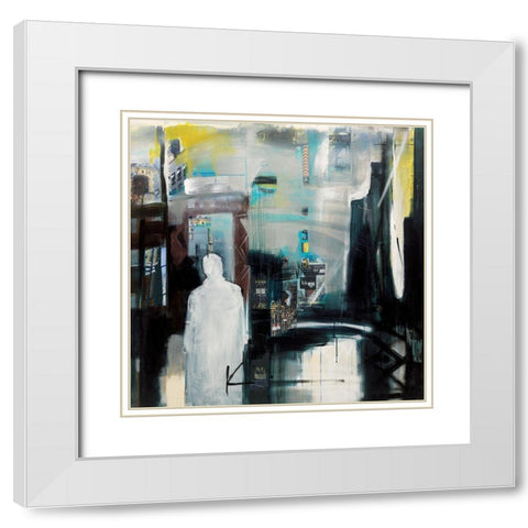 6 feet deep White Modern Wood Framed Art Print with Double Matting by Kim