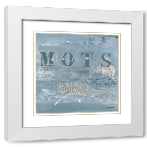 Mots White Modern Wood Framed Art Print with Double Matting by Boissonot, Michelle