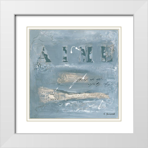 Aime White Modern Wood Framed Art Print with Double Matting by Boissonot, Michelle