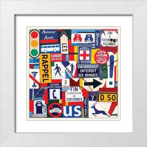 Rappel White Modern Wood Framed Art Print with Double Matting by Costa, Fernando