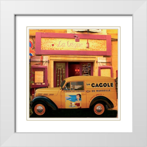 La Juva 4 jaune White Modern Wood Framed Art Print with Double Matting by Lautier, Julien