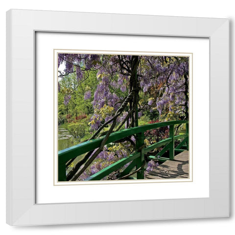 Jardin de Monet a Giverny II White Modern Wood Framed Art Print with Double Matting by Pinsard, Laurent