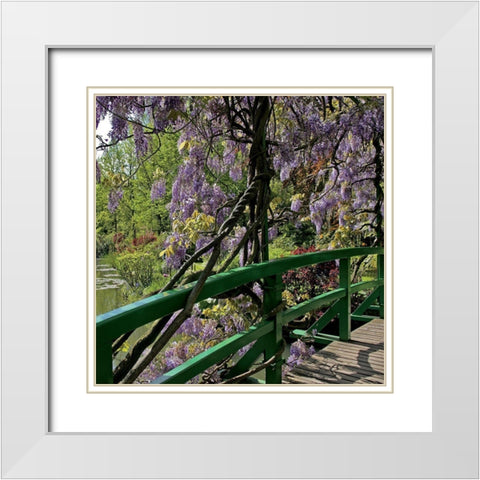 Jardin de Monet a Giverny II White Modern Wood Framed Art Print with Double Matting by Pinsard, Laurent