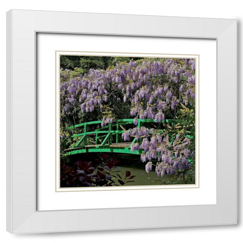 Jardin de Monet a Giverny III White Modern Wood Framed Art Print with Double Matting by Pinsard, Laurent