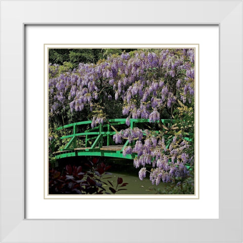 Jardin de Monet a Giverny III White Modern Wood Framed Art Print with Double Matting by Pinsard, Laurent