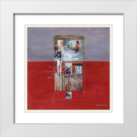 La-Haut White Modern Wood Framed Art Print with Double Matting by Balthazar