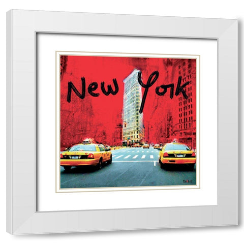 Flatiron White Modern Wood Framed Art Print with Double Matting by Thalie