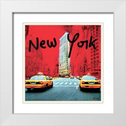 Flatiron White Modern Wood Framed Art Print with Double Matting by Thalie